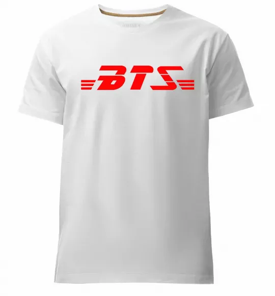 Мужская премиум футболка BTS logo Белый фото