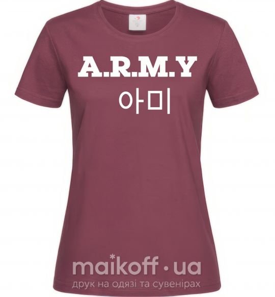 Жіноча футболка ARMY Бордовий фото