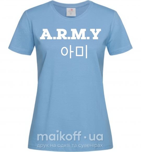Жіноча футболка ARMY Блакитний фото