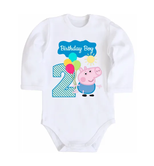 Дитячий бодік Birthday boy 2 year Білий фото