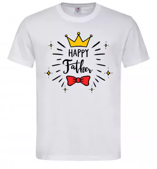 Мужская футболка Happy father Белый фото