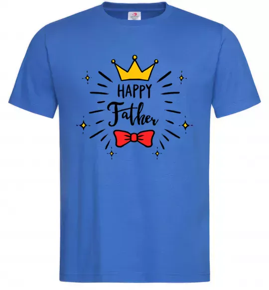 Мужская футболка Happy father Ярко-синий фото