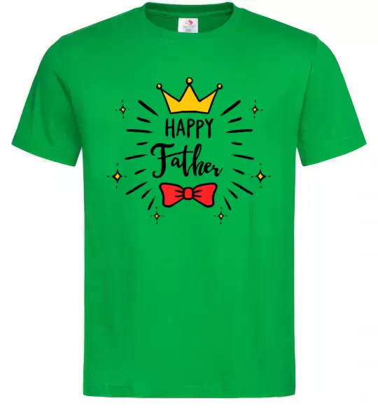 Мужская футболка Happy father Зеленый фото