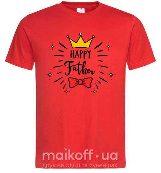 Мужская футболка Happy father Красный фото