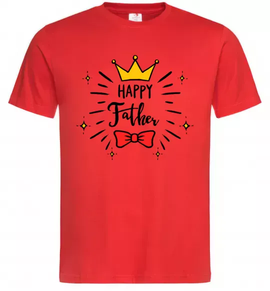 Мужская футболка Happy father Красный фото