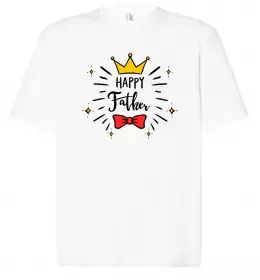 Футболка Оверсайз Happy father Белый фото