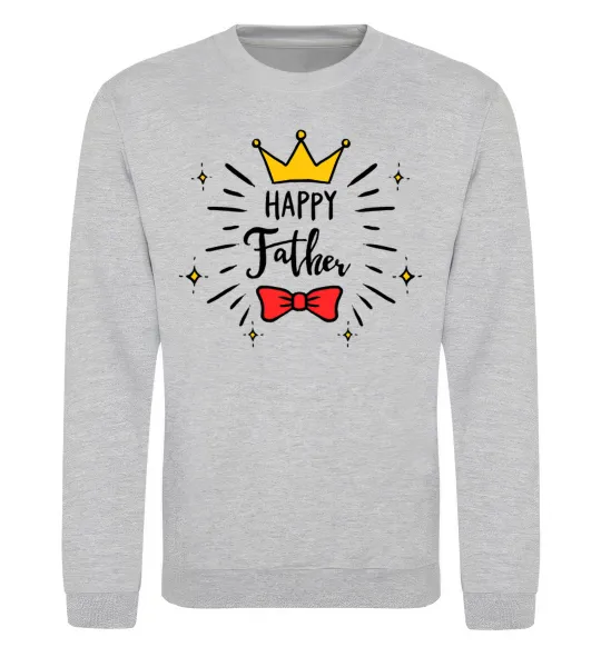 Свитшот Happy father Серый меланж фото