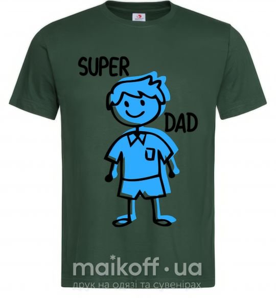 Мужская футболка Super dad blue Темно-зеленый фото