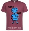 Мужская футболка Super dad blue Бордовый фото
