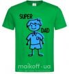 Мужская футболка Super dad blue Зеленый фото