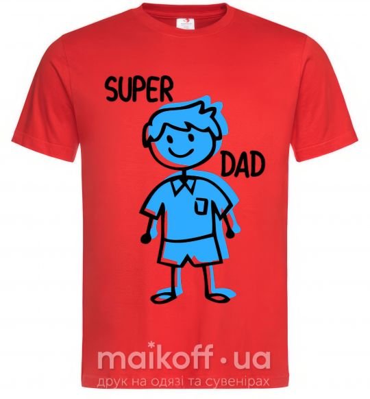 Мужская футболка Super dad blue Красный фото