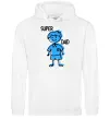 Мужская толстовка (худи) Super dad blue Белый фото