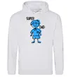 Мужская толстовка (худи) Super dad blue Серый меланж фото