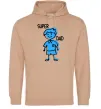 Мужская толстовка (худи) Super dad blue Песочный фото