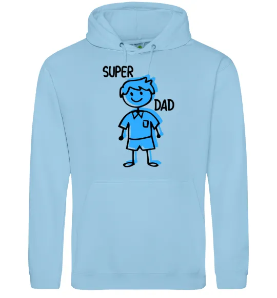Мужская толстовка (худи) Super dad blue Голубой фото