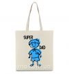 Еко-сумка Super dad blue Бежевий фото