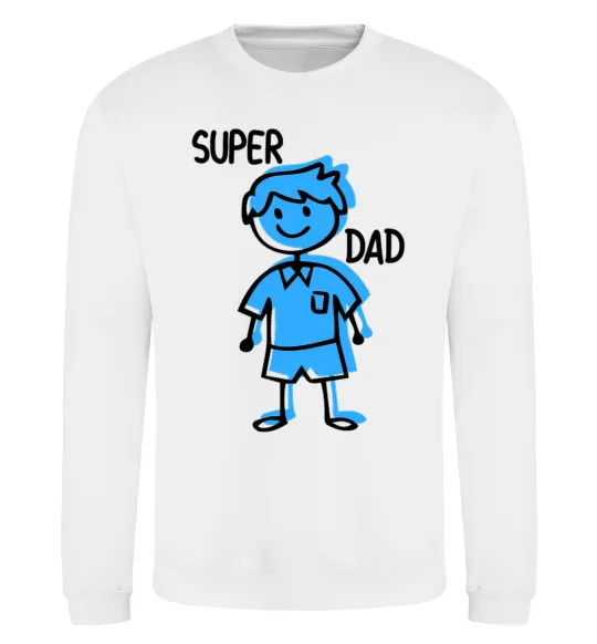 Світшот Super dad blue Білий фото