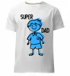 Мужская премиум футболка Super dad blue Белый фото