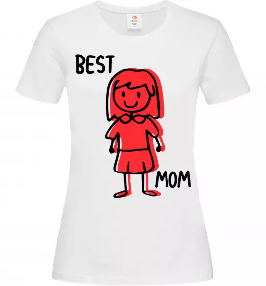 Женская футболка Best mom red Белый фото