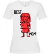 Женская футболка Best mom red Белый фото