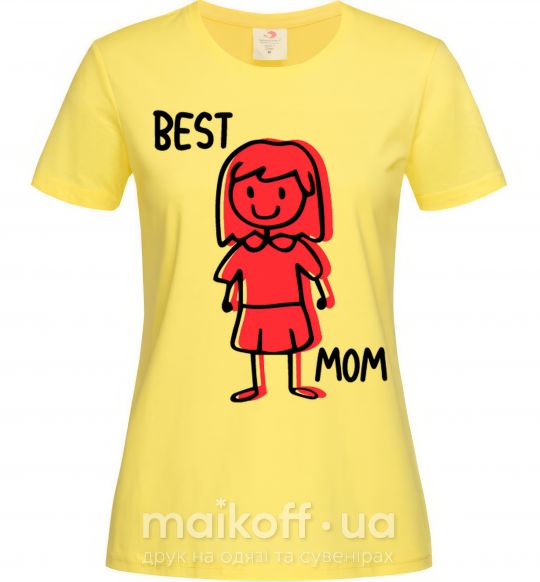 Жіноча футболка Best mom red Лимонний фото