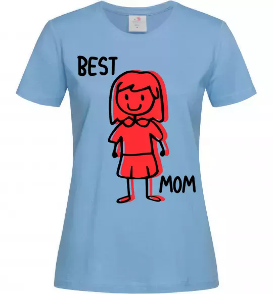 Женская футболка Best mom red Голубой фото