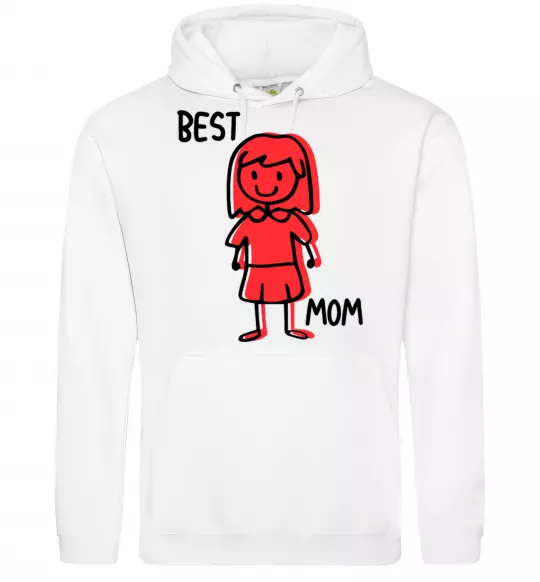 Женская толстовка (худи) Best mom red Белый фото