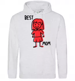 Женская толстовка (худи) Mom wife boss Серый меланж фото