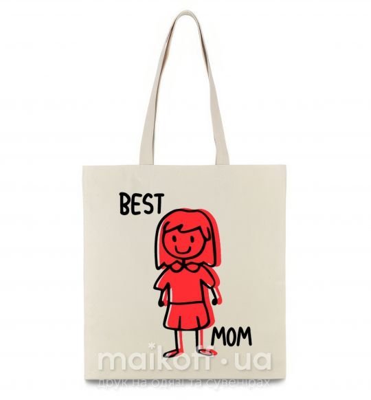 Эко-сумка Best mom red Бежевый фото