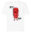 Футболка Оверсайз Best mom red Белый фото