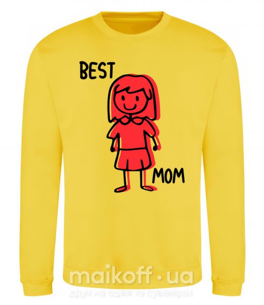 Світшот Best mom red Сонячно жовтий фото