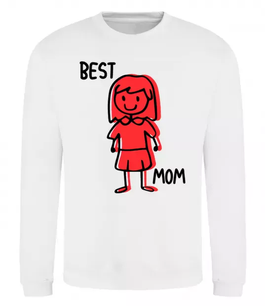 Свитшот Best mom red Белый фото