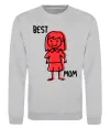 Свитшот Best mom red Серый меланж Свитшот Best mom red Серый меланж фото