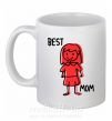 Чашка керамическая Best mom red Белый фото