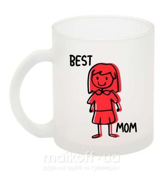 Чашка скляна Best mom red Фроузен фото