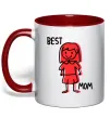 Чашка с цветной ручкой Best mom red Красный фото