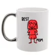 Чашка с цветной ручкой Best mom red Серебро фото