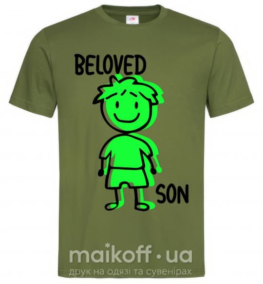 Мужская футболка Beloved son green Оливковый фото