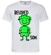Мужская футболка Beloved son green Белый фото