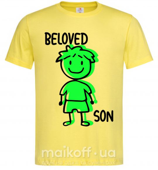 Мужская футболка Beloved son green Лимонный фото