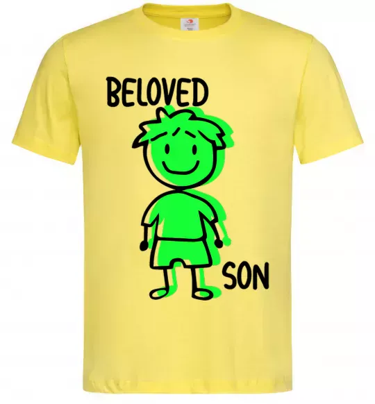 Мужская футболка Beloved son green Лимонный фото