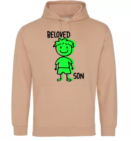 Чоловіча толстовка (худі) Beloved son green Пісочний фото