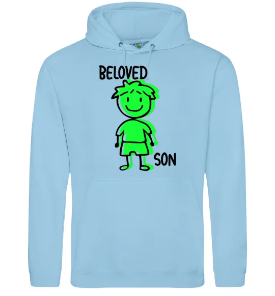 Чоловіча толстовка (худі) Beloved son green Блакитний фото
