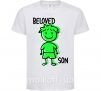 Дитяча футболка Beloved son green Білий фото