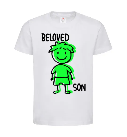 Детская футболка Beloved son green Белый фото
