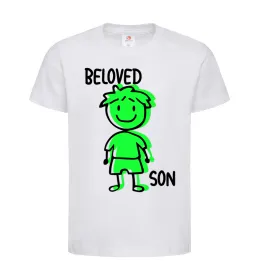 Детская футболка Beloved son green Белый фото