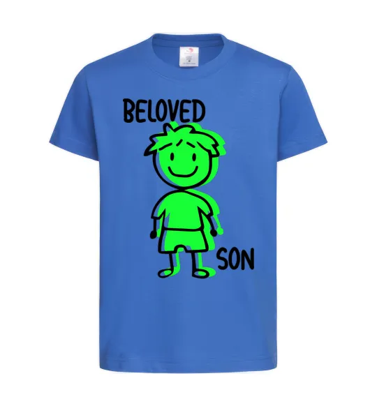Детская футболка Beloved son green Ярко-синий фото