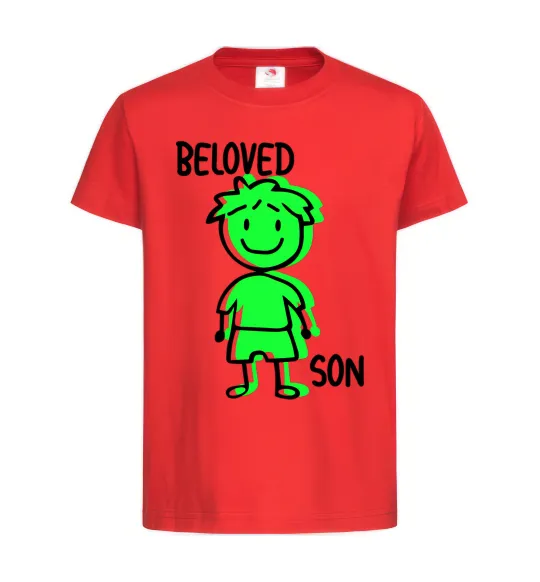 Детская футболка Beloved son green Красный фото