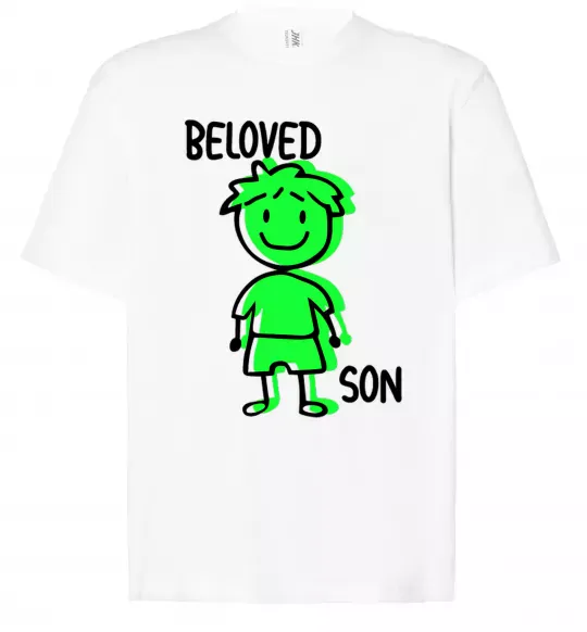 Футболка Оверсайз Beloved son green Білий фото