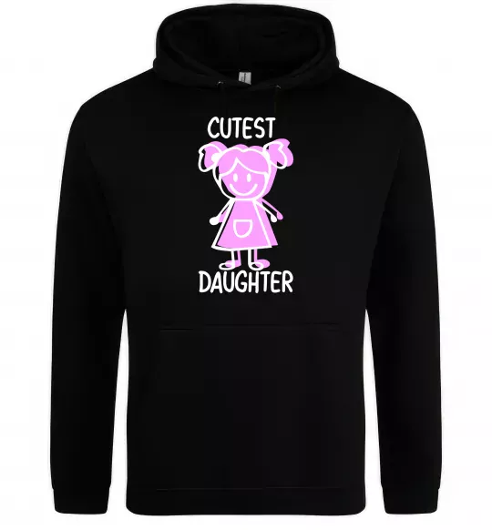 Жіноча толстовка (худі) Cutest daughter pink Чорний фото